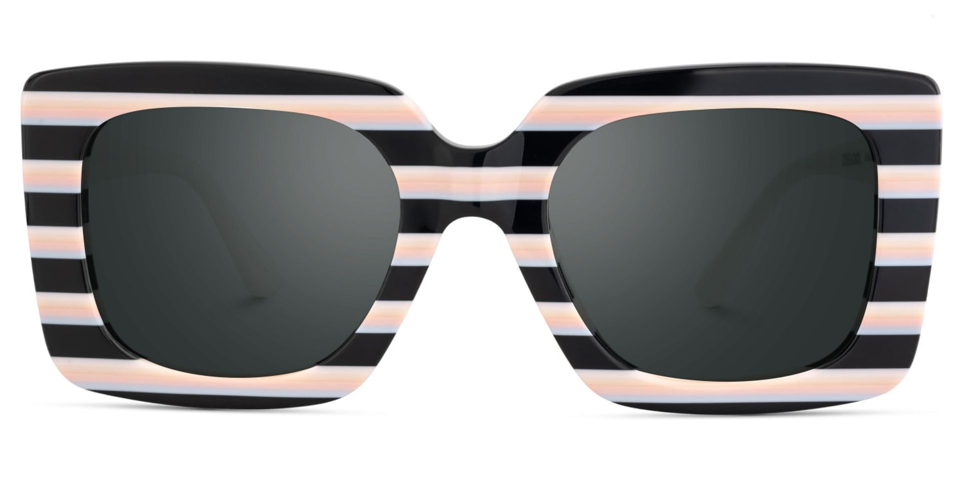Dianna Rainbow Rectangle Thick Frame Sunglasses | Zeelool0