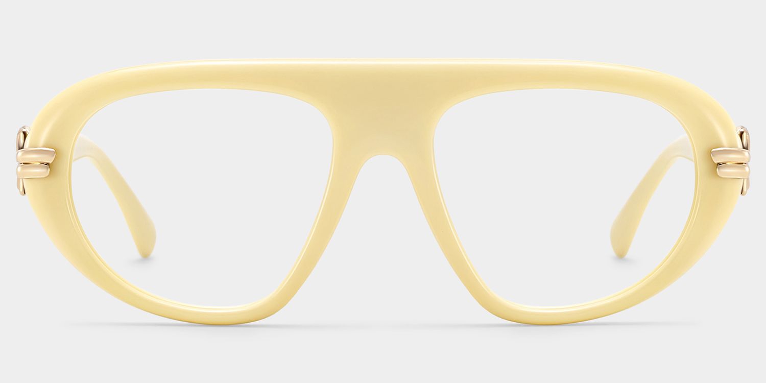 Aveline White Thin Aviator Full-Rim Glasses for Women | ZEELOOL0