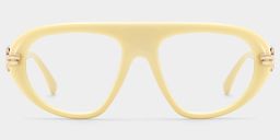 Aveline White Aviator Glasses0