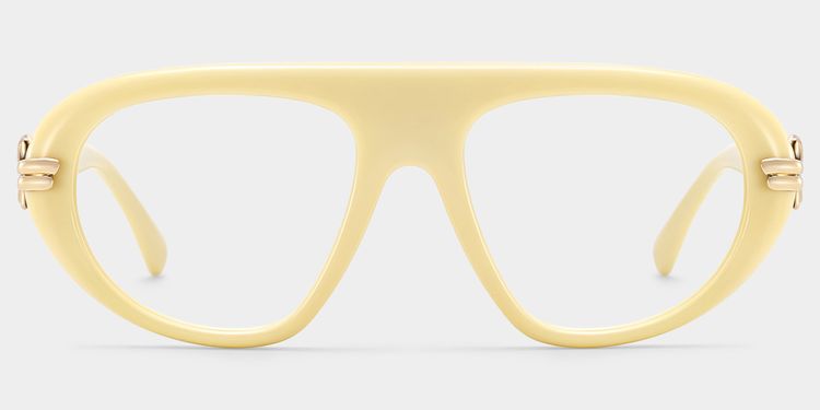 Aveline White Aviator Glasses