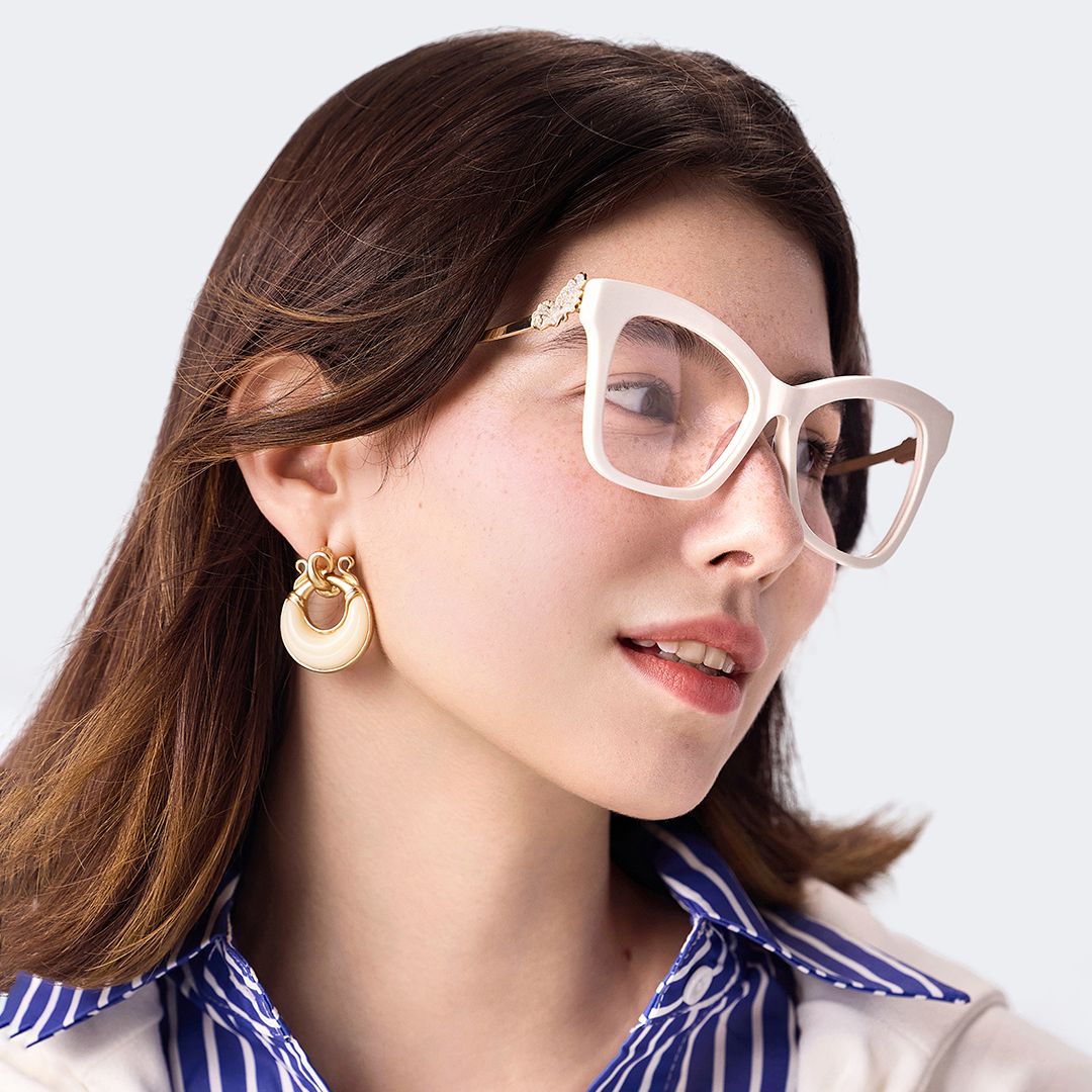 Elida Big White Glasses on sale | Zeelool8