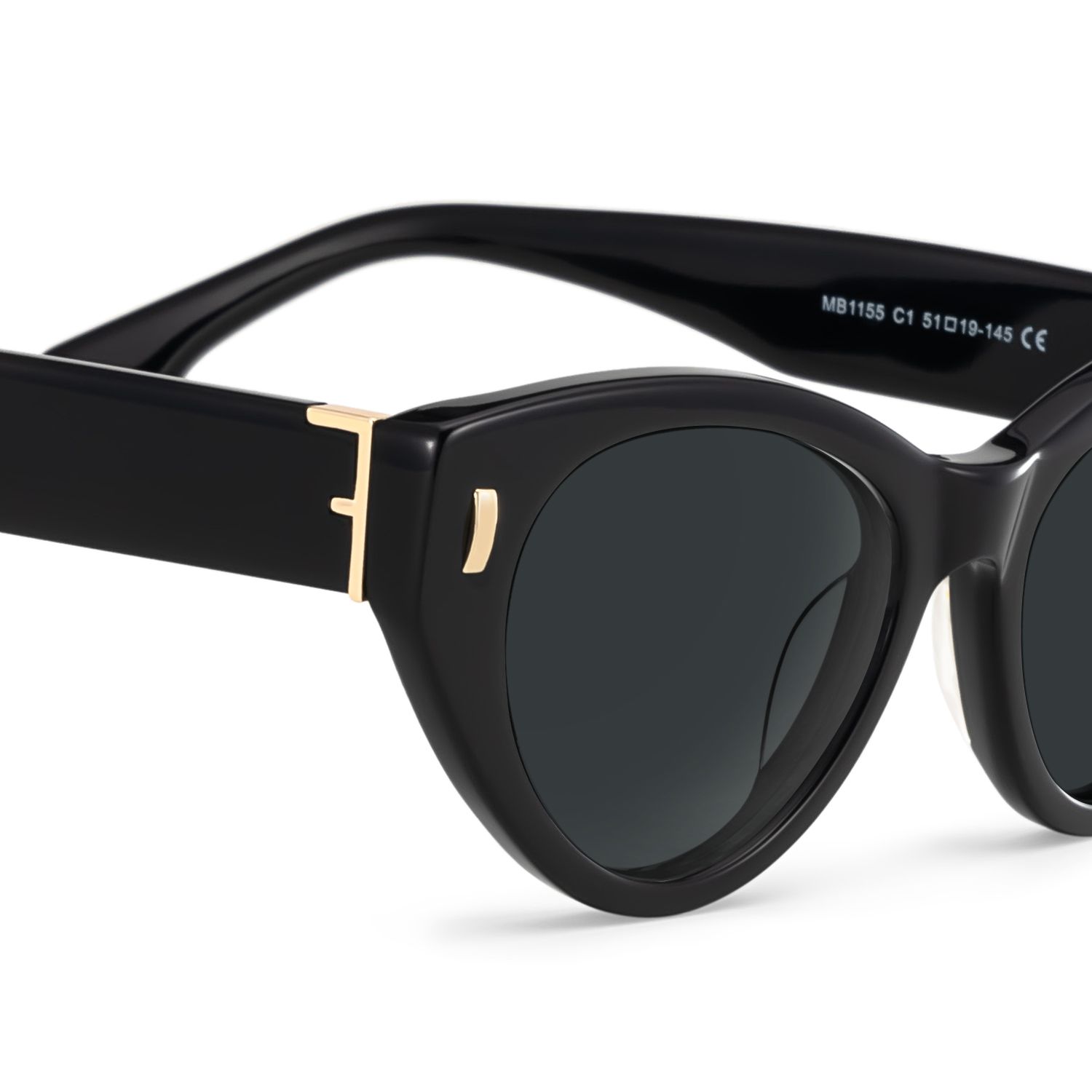 Azura Black Cat eye Polarized Sunglasses Online | Zeelool4