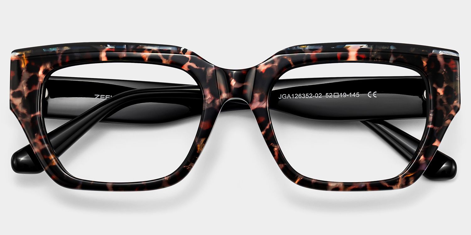 Sequoia Leopard Print Rectangle Glasses | ZEELOOL2