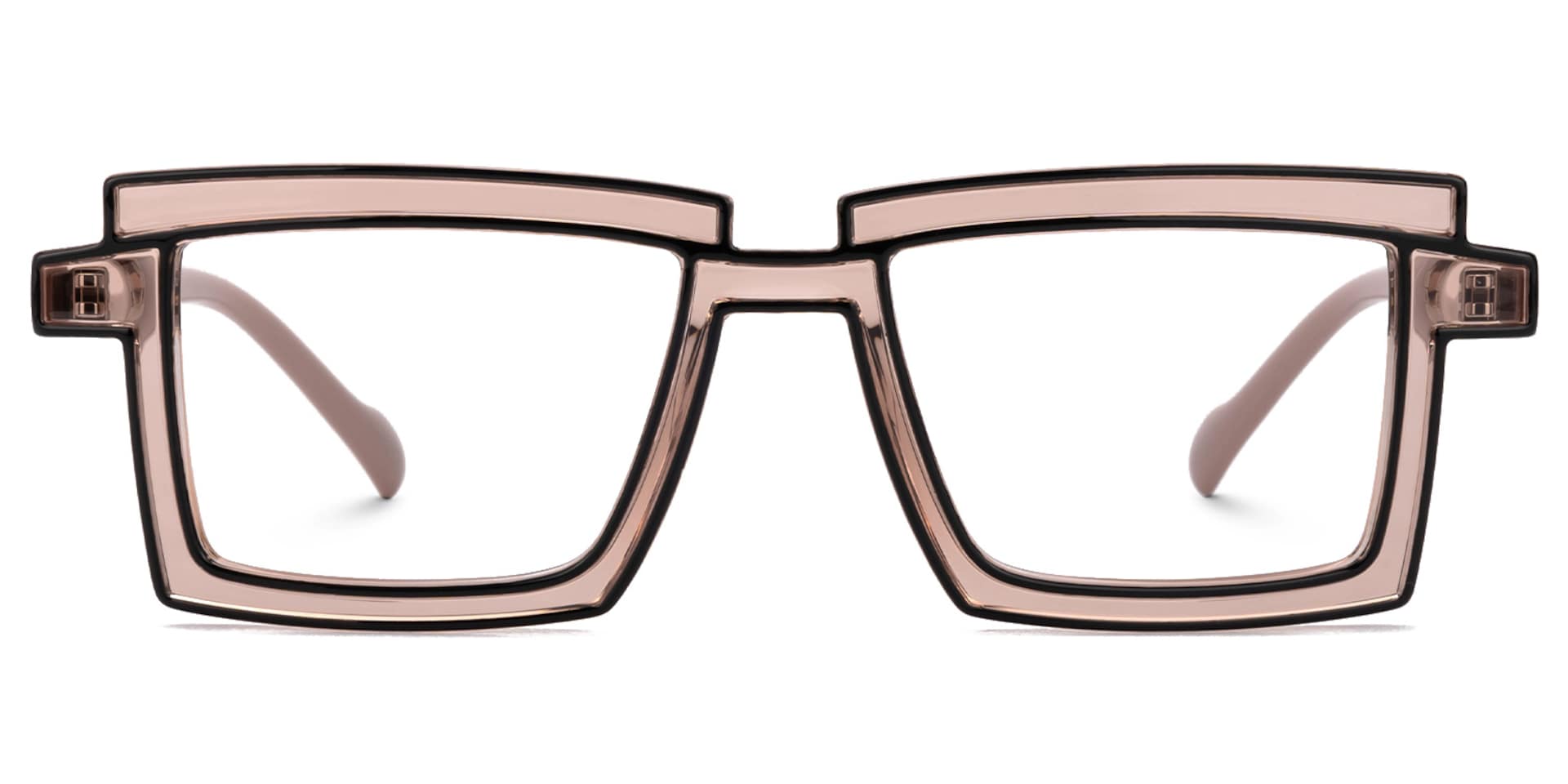 Zephyr Brown Rectangle Glasses, Cyberpunk Eyeglasses0