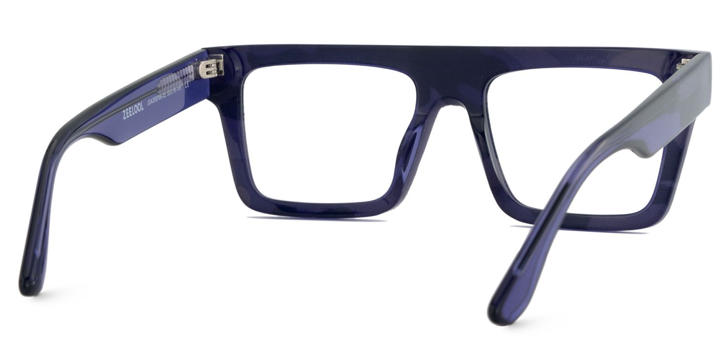 Vintage Rectangle Glasses With Purple Denim5