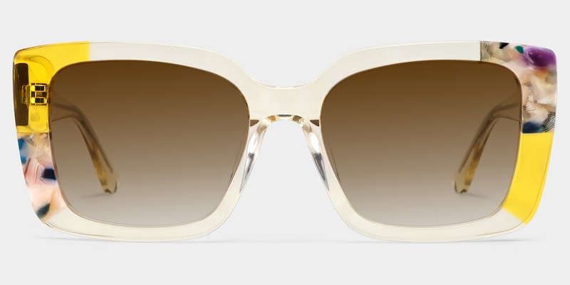 Palma Square Yellow Sunglasses
