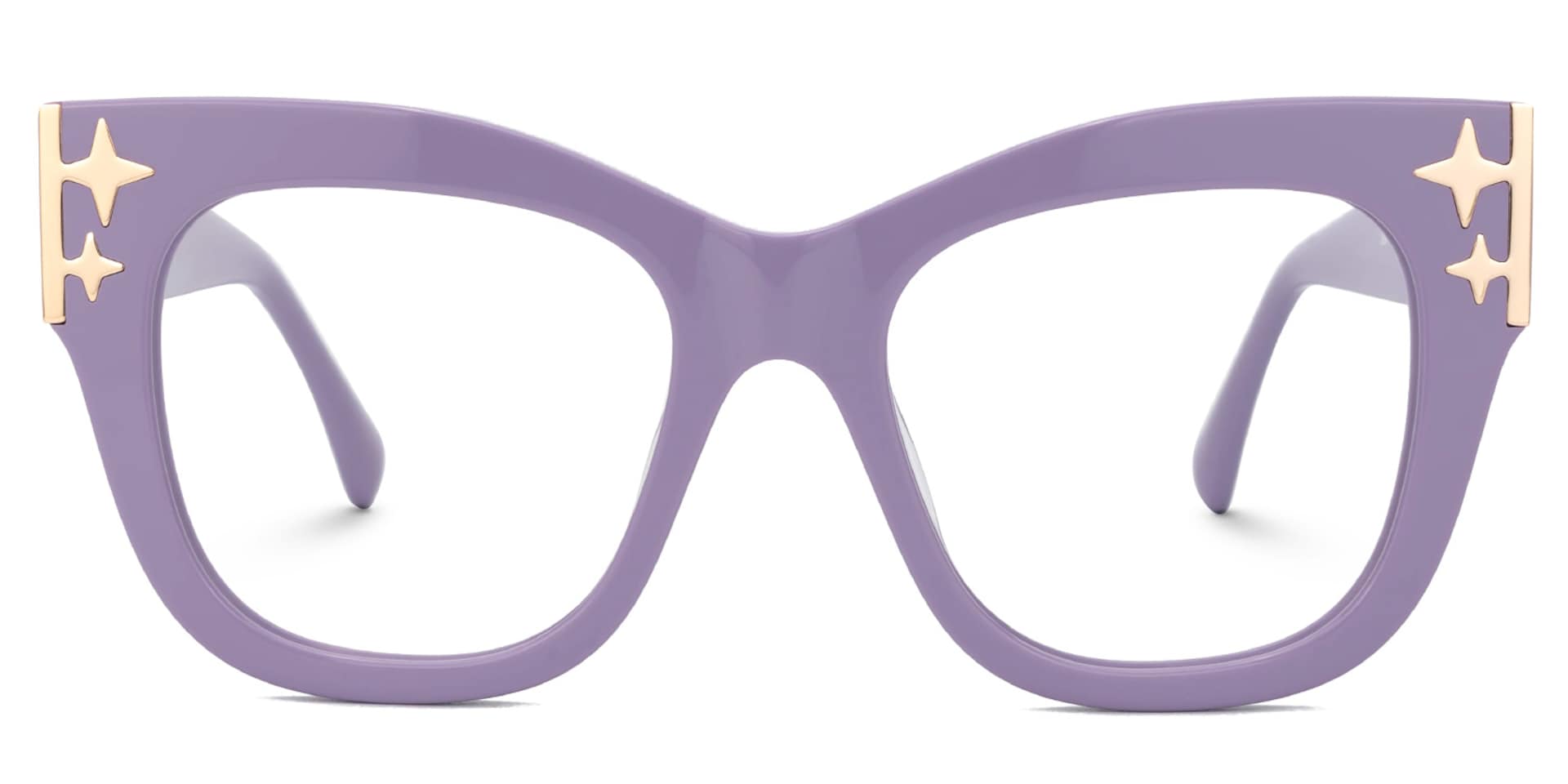 Minfia 70s Retro Purple Square Frame Glasses for Women0