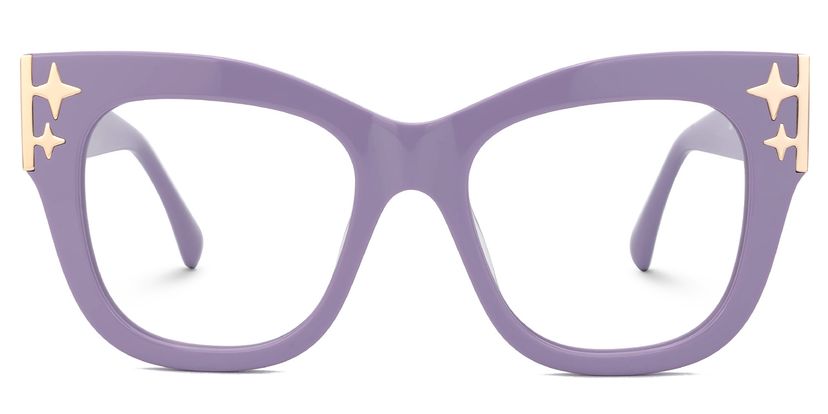 Minfia 70s Retro Purple Square Frame Glasses for Women display picture 1