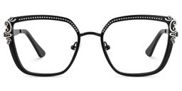 Frieze Rectangle Black Glasses0
