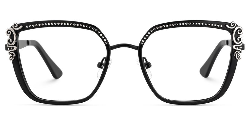 Frieze Black Rectangle Glasses