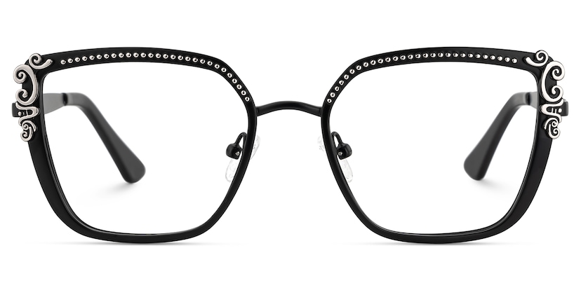 Frieze Rectangle Black Glasses