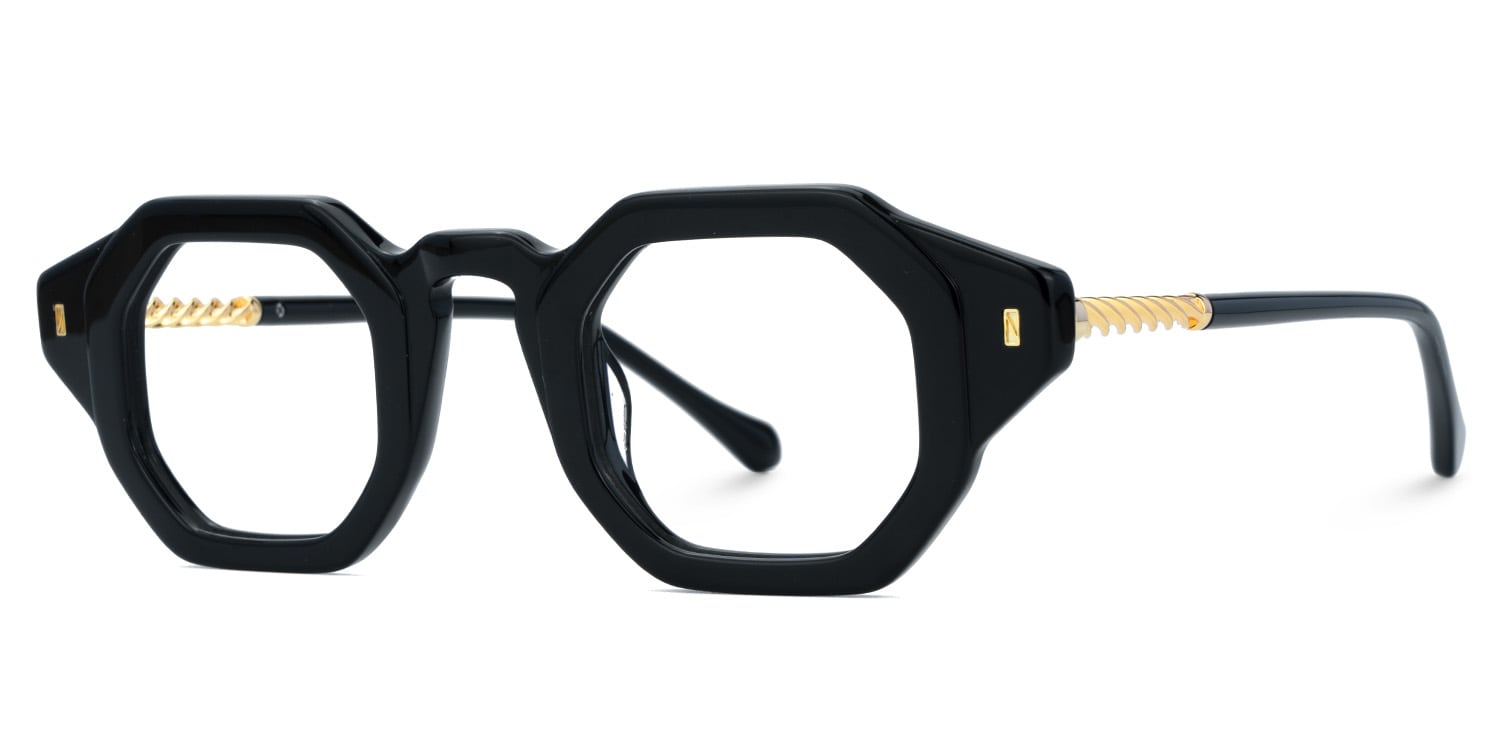 Mariluz Geometric Black Glasses1