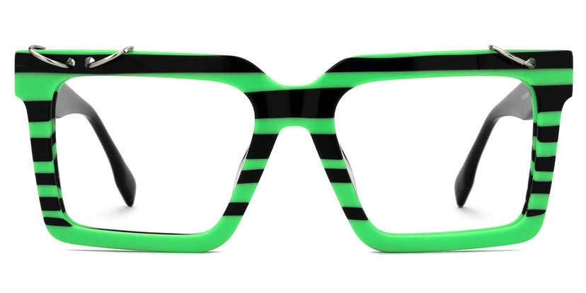 Dupree Square Green-Black Glasses