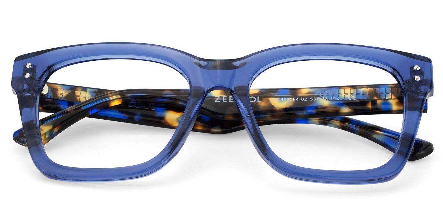 Gaydeh Transparent Blue Glasses With Rectangle Shape | Zeelool2