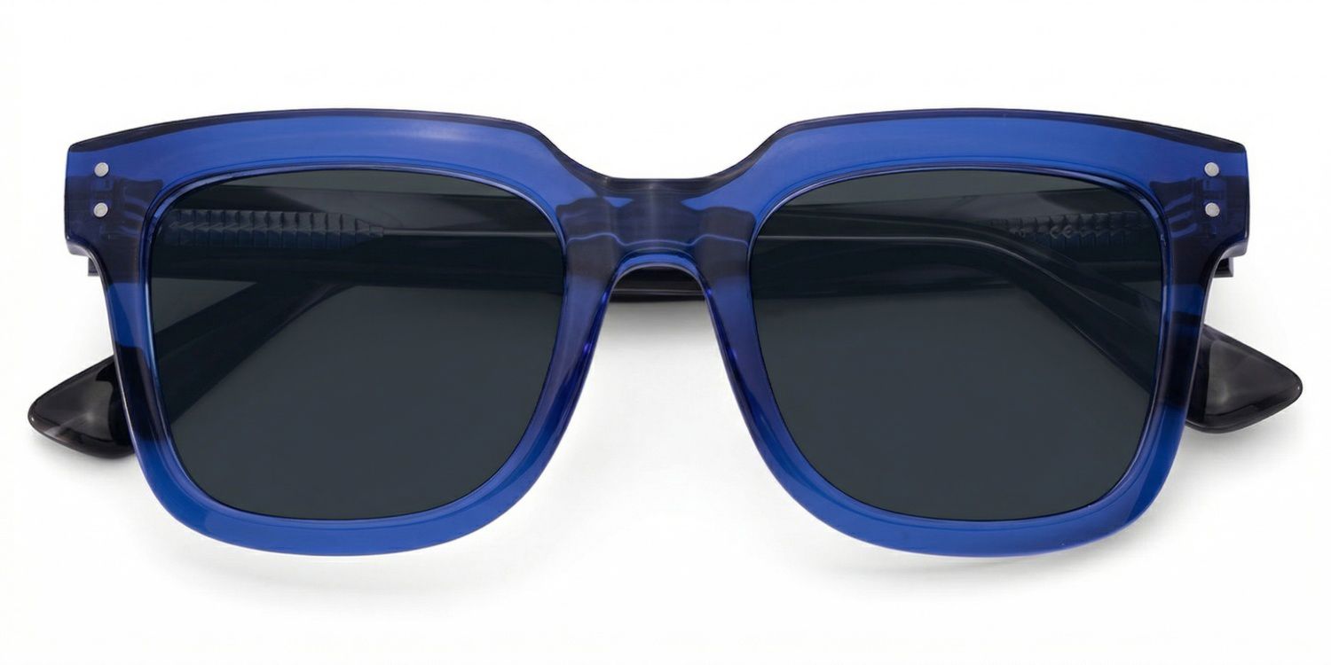 Liizbeett Square Blue Prescription Sunglasses | ZEELOOL