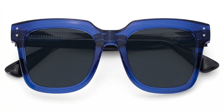 Liizbeett Blue Square Sunglasses