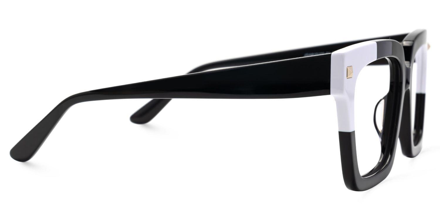 Glendalis Square Black and White Frames for Glasses  | Zeelool2