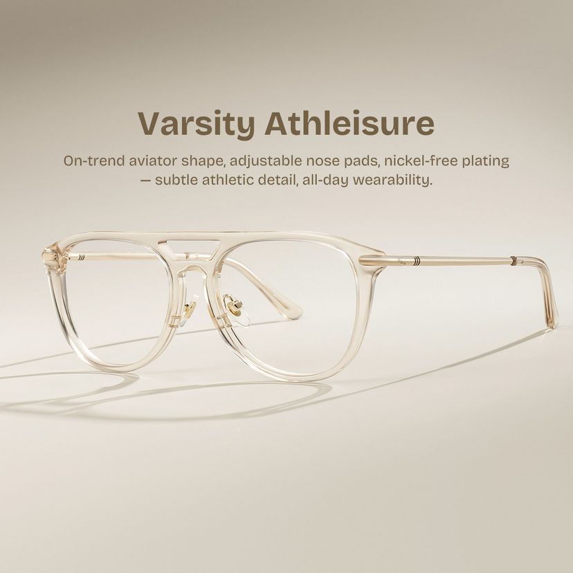 Isabelle Beige Aviator Glasses