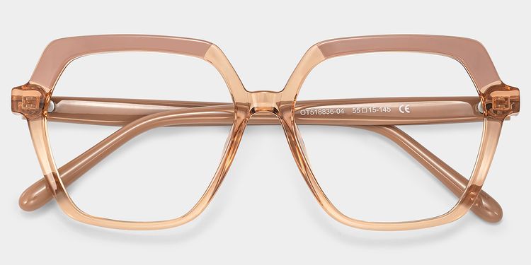 Norah Beige Geometric Glasses