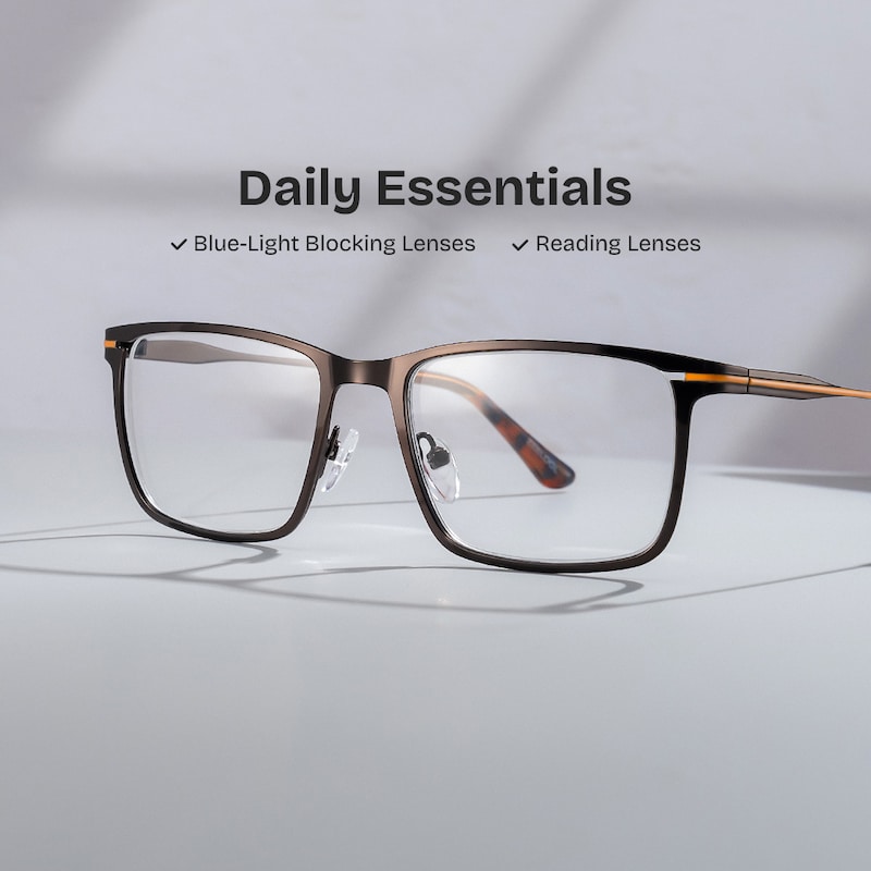 ZEELOOL Roxana Rectangle Brown Glasses