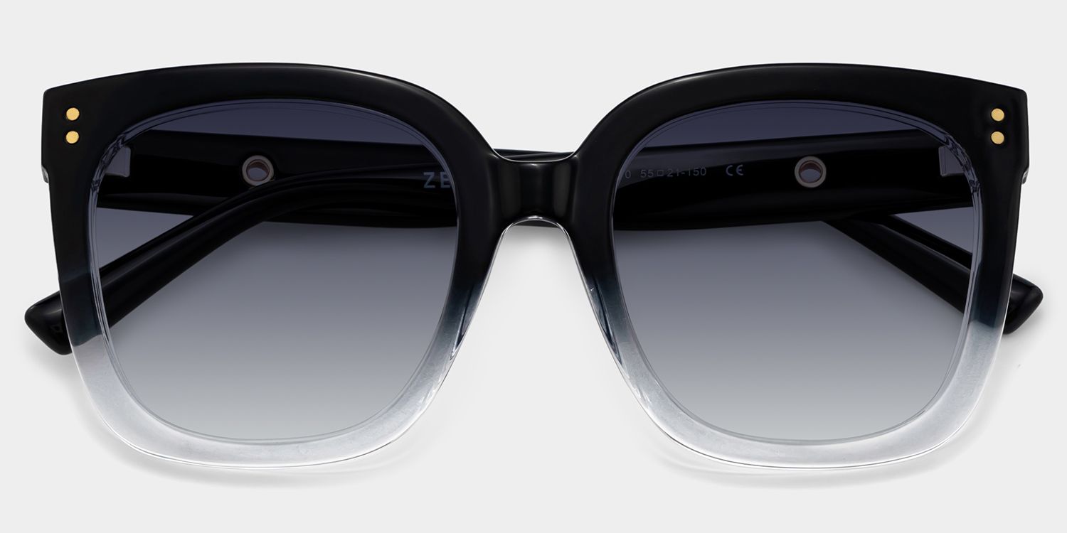 TR90 Ebony Eyeglasses, Ebony Square Glasses -Zeelool Glasses1
