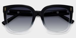 Ebony Square Black Clear Glasses1