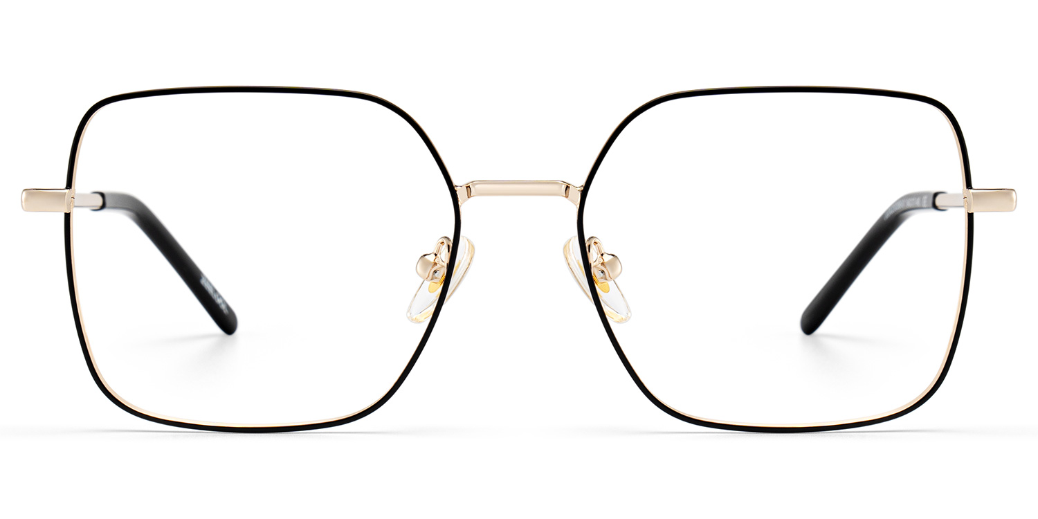 Abigail Black Thin Metal Frame Glasses with Square Shape | ZEELOOL