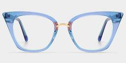 Martha Light-Blue Cat eye Glasses0