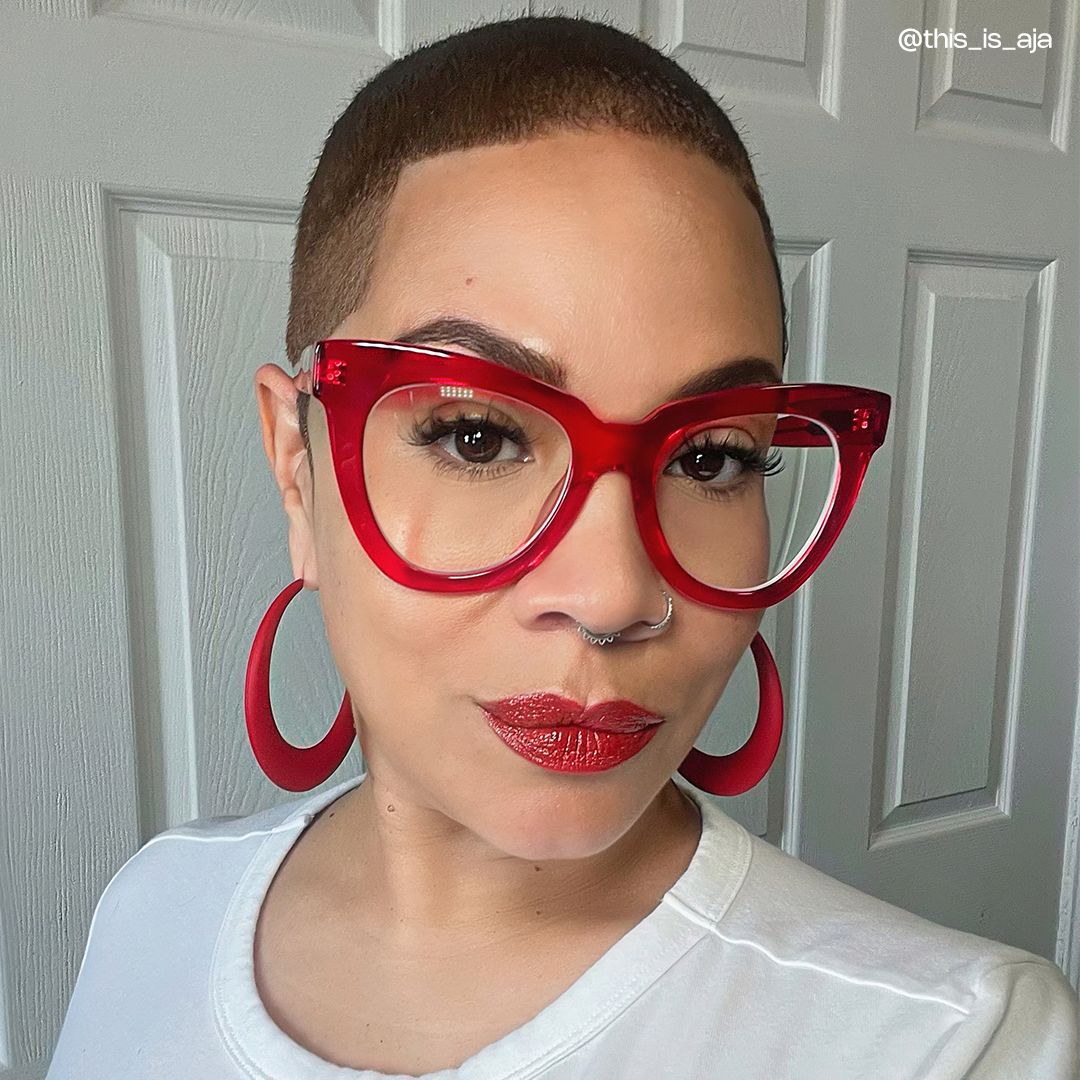 Yaser Cat-eye Red Eyeglasses and Acetate Frames7