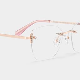Jaxon Rose Gold Rectangle Glasses5