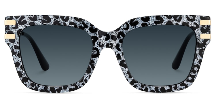 Lidia Square Gray Leopard Sunglasses
