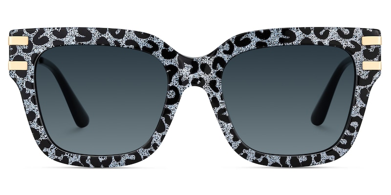 Lidia Square Gray Leopard Sunglasses