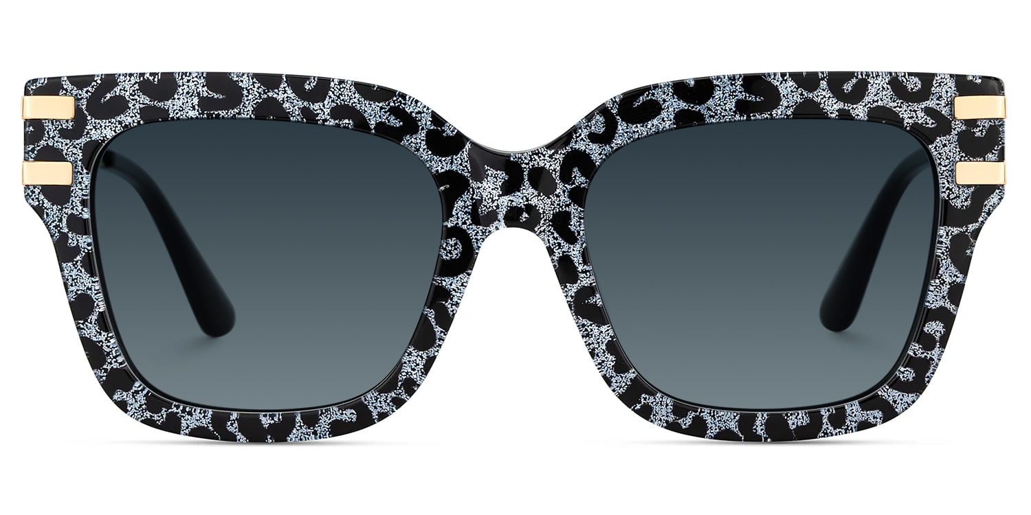 Lidia Square Gray Leopard Sunglasses