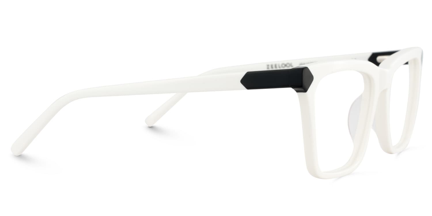 Denver Rectangle White Glasses4