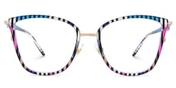 Marisa Cateye Blue Purple Stripe Glasses1