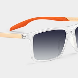 Active Rectangle Clear Orange Glasses4