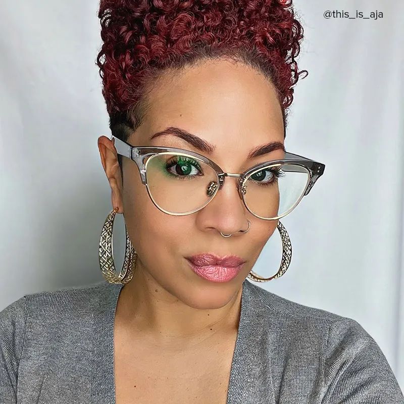 きゃる Charlene Browline Gray Eyeglasses and Cateye Frames