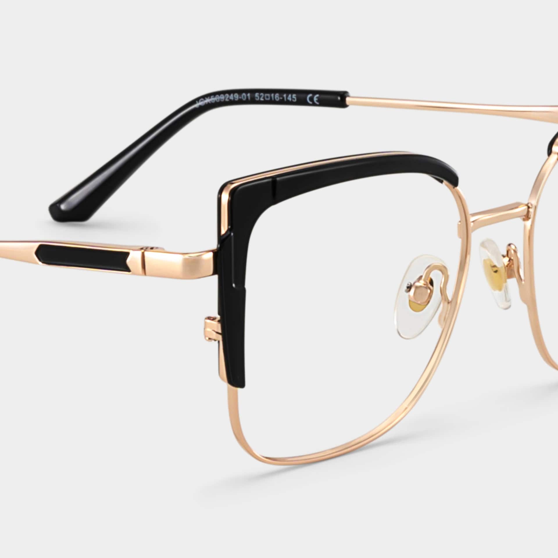 Black Thin Frame Glasses With Metal Material5