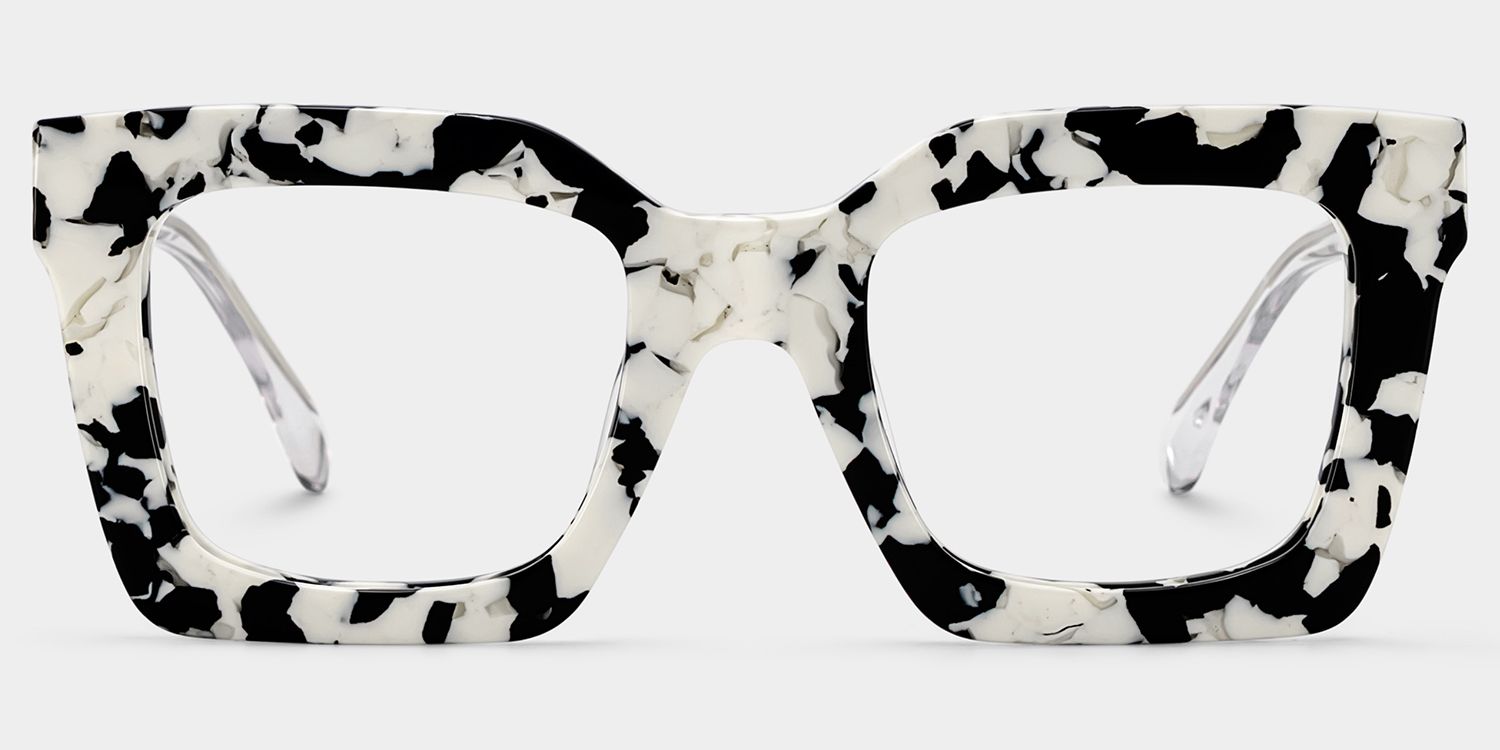 Megan Cow print Square Acetate Frame Glasses for Women | ZEELOOL