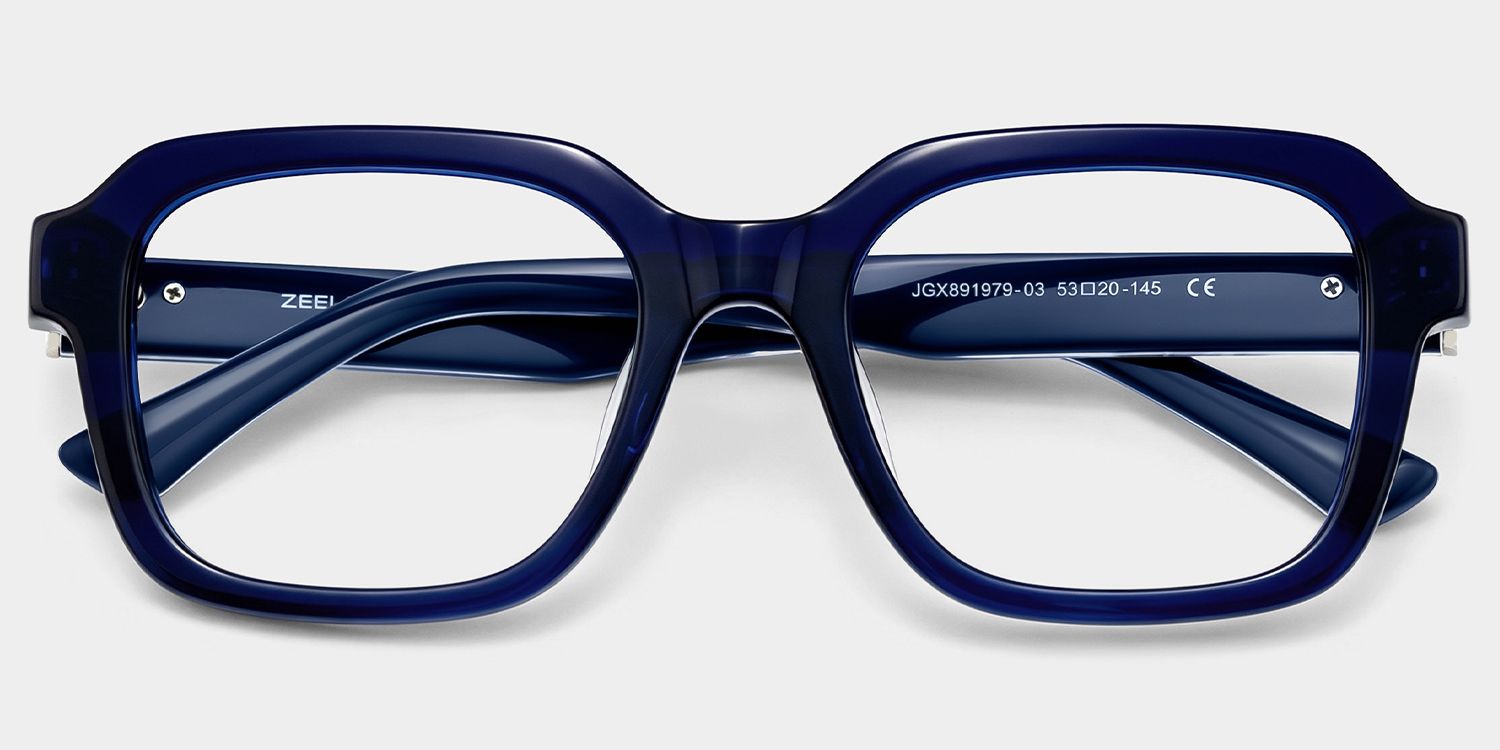 Parker Blue Square Frame Glasses for Women | ZEELOOL