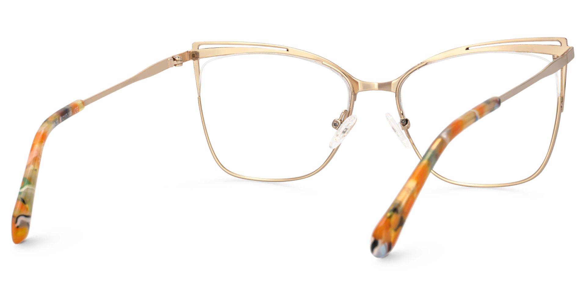 Darian Gold Frame Eyeglasses Men's in Semi-rimless | Zeelool3