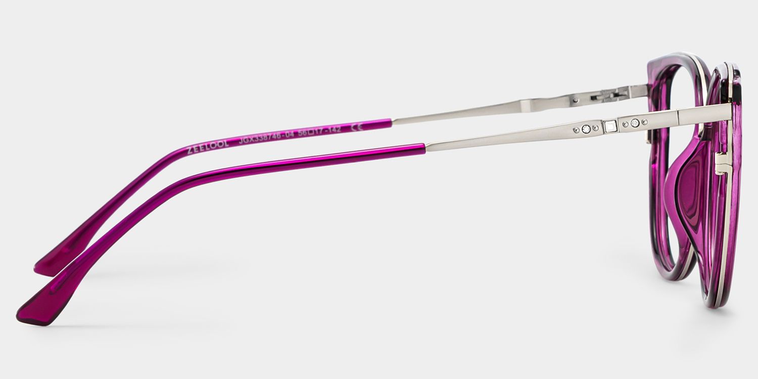 Estrada Cateye Purple Eyeglasses with Mixed Materials -Zeelool