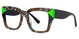 Clody Square Cheetah Print Glasses1