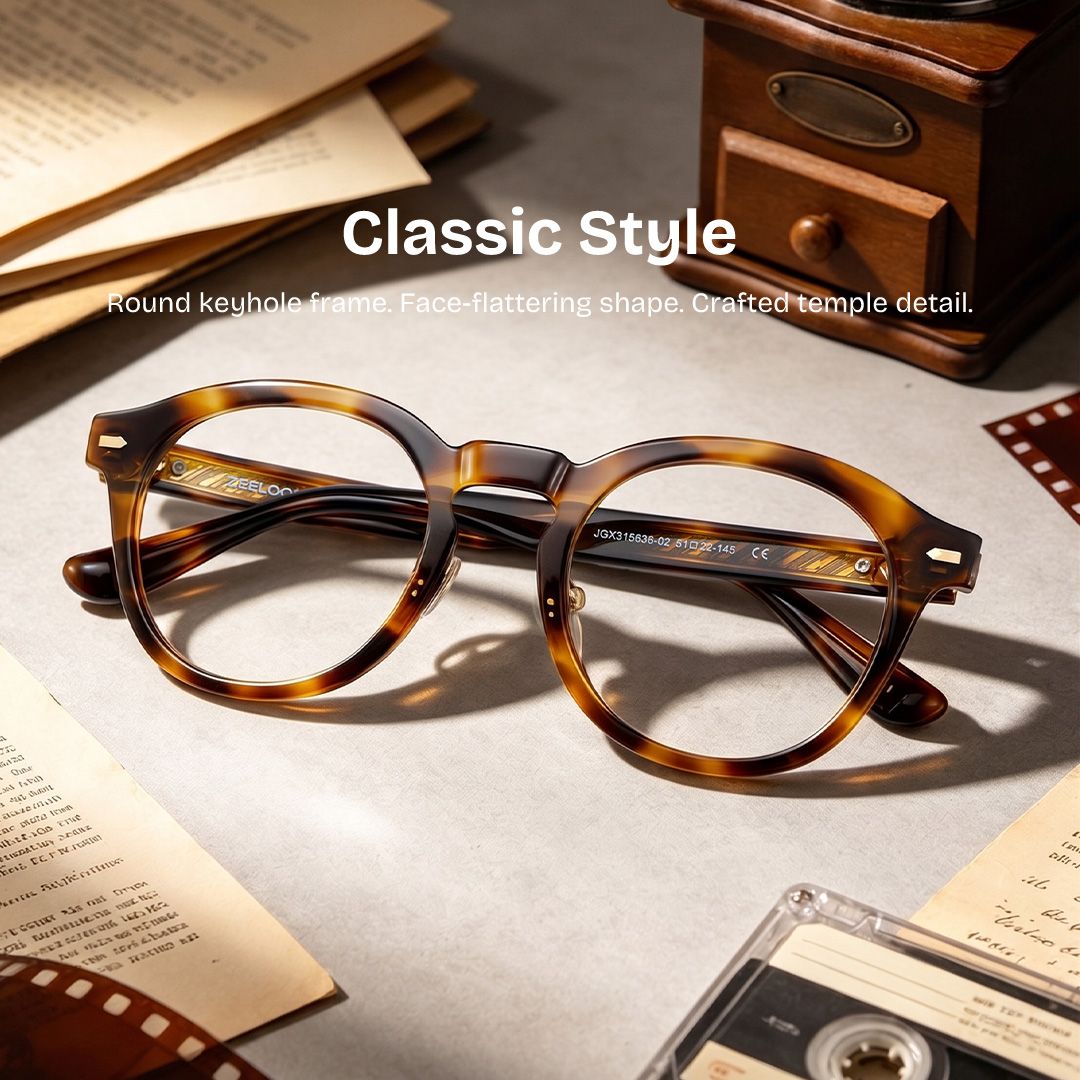 Frances Tortoise Large Round Tortoiseshell Glasses for Men & Women
