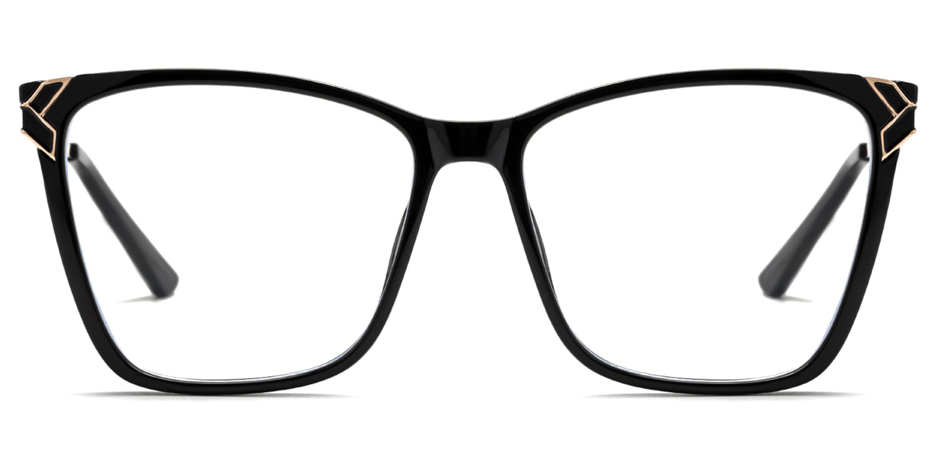 Tricee Square Black Glasses With Gold Arms For Females | Zeelool2