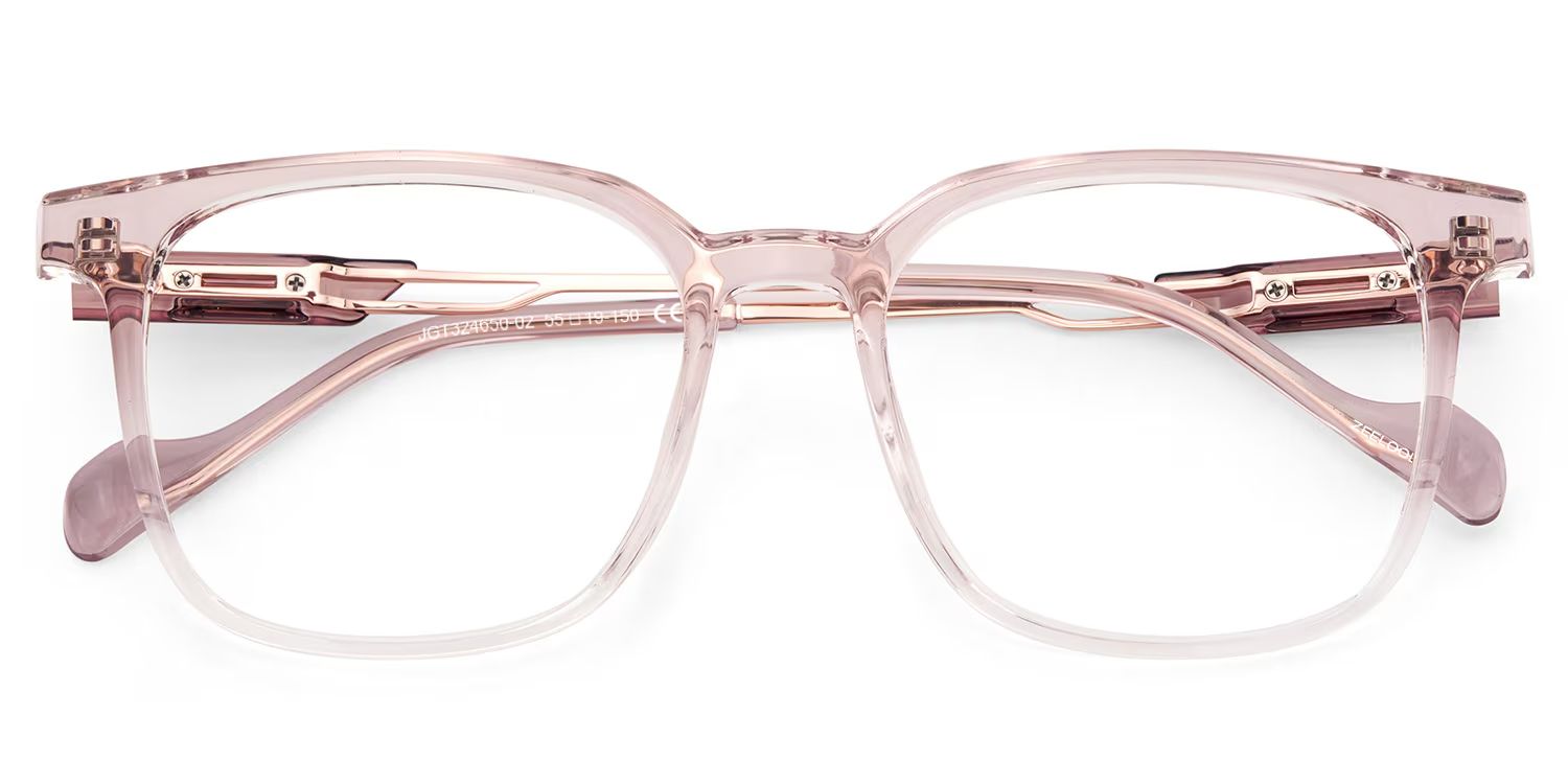 Chloe Pink Square Prescription Glasses | Zeelool