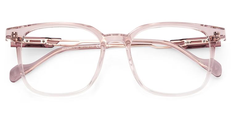 Chloe Square Pink Clear Glasses