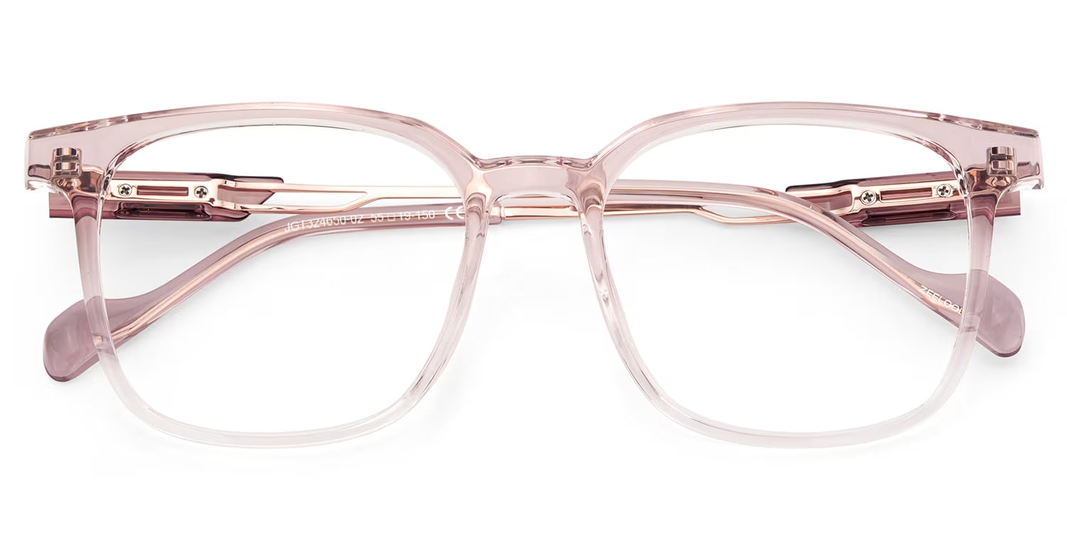 Chloe Square Pink Crystal Glasses2