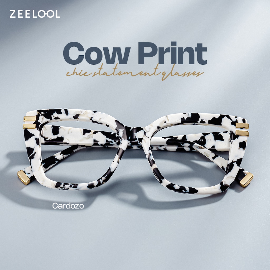 Cardozo Square Cow Print Glasses