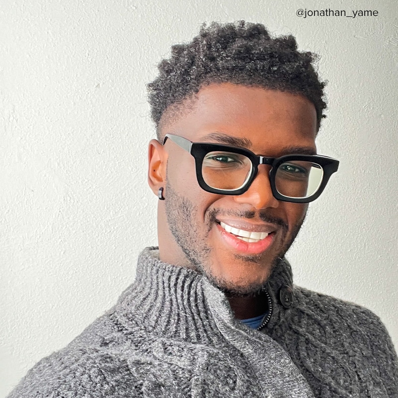 Tenika Square Black Glasses